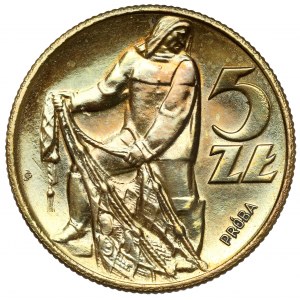 Próba MOSIĄDZ 5 złotych 1959 Rybak
