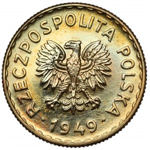 Próba MOSIĄDZ 1 złoty 1949 - PRÓBA nisko
