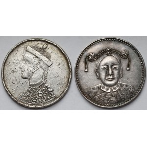 Szechuan-Tybet, Rupee 1875-1908 - Fantazyjne emisje - zestaw (2szt)