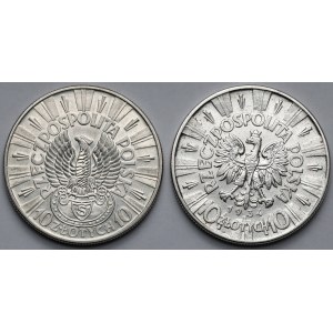 Piłsudski 10 złotych 1934 - Strzelecki i Urzędowy - zestaw (2szt)