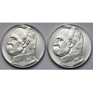 Piłsudski 10 złotych 1934 - Strzelecki i Urzędowy - zestaw (2szt)