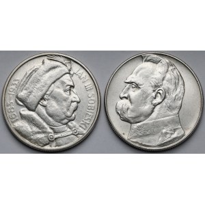 10 złotych 1933-1939 Sobieski i Piłsudski - zestaw (2szt)