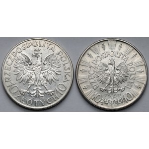 10 złotych 1933-1939 Sobieski i Piłsudski - zestaw (2szt)
