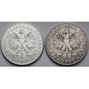 10 złotych 1933 Sobieski i Traugutt - zestaw (2szt)