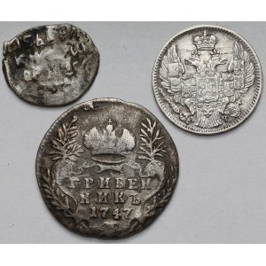 Rosja, Łezka, Griwiennik i 5 kopiejek - zestaw (3szt)