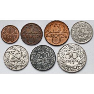 1-50 groszy 1923-1937 - zestaw (7szt)