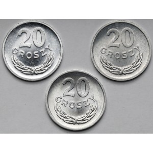 20 groszy 1971-1973 - zestaw (3szt)