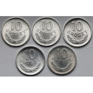 10 groszy 1971-1975 - zestaw (5szt)