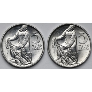 Rybak 5 złotych 1973 i 1974 - zestaw (2szt)