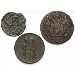 Szeląg, dienieżka i grosz 1753-1851 - zestaw (3szt)
