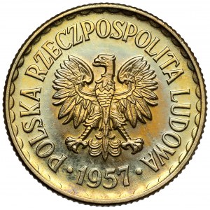 Próba MOSIĄDZ 1 złoty 1957 - PRÓBA nisko