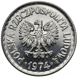 1 złoty 1974 - piękne LUSTRO
