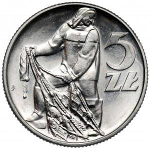 Rybak 5 złotych 1974 - trawka przy ZŁ