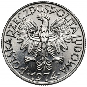 Rybak 5 złotych 1974 - trawka przy ZŁ