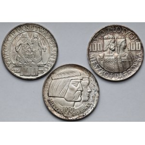 100 złotych 1966 Mieszko i Dąbrówka - 3 typy