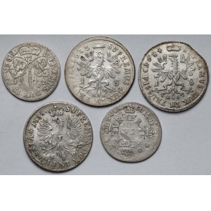 Prusy-Brandenburgia, Orty i Szóstaki 1682-1704 - zestaw (5szt)