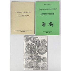 Podręczniki numizmatyczne 1506-1864 + cennik, zestaw (3szt)