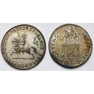 Niderlandy i Francja, Żetony 1743 i 1815 - zestaw (2szt)