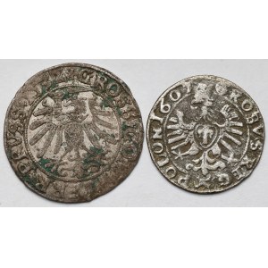 Zygmunt I Stary i Zygmunt III Waza, Grosz Toruń 1532 i Kraków 1607 - zestaw (2szt)