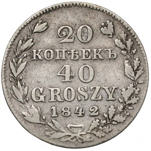 20 kopiejek = 40 groszy 1842 MW, Warszawa