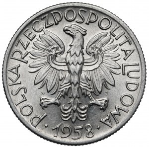 5 złotych 1958 Rybak - wąska ósemka