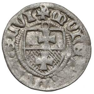 Kazimierz IV Jagiellończyk, Szeląg Elbląg - kółko nad tarczą