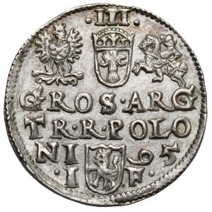 Zygmunt III Waza, Trojak Olkusz 1595 - znak na Aw.