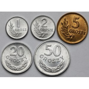 1-50 groszy 1949 - zestaw (5szt)