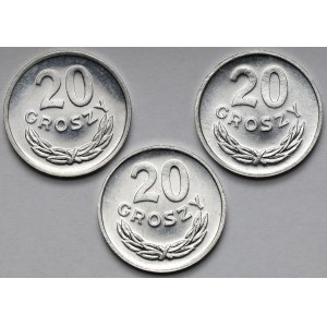 20 groszy 1976-1981 - zestaw (3szt)