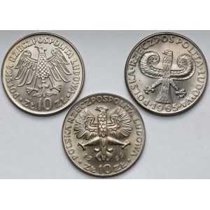 10 złotych 1964-1965 - zestaw (3szt)