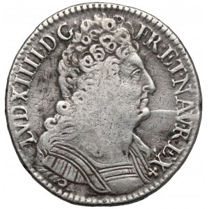 Francja, Ludwik XIV, 1/2 ecu 1712-A, Paryż