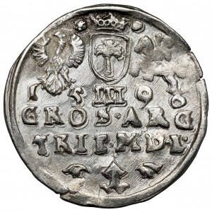 Zygmunt III Waza, Trojak Wilno 1596 - Chalecki - b. rzadki