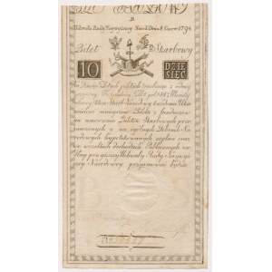 10 złotych 1794 - B - w filigranie częściowy napis [D]&C Blow