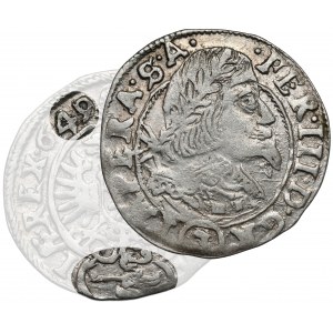 Austria / Czechy, Ferdynand III, 3 krajcary 1649, Jachymov - ekstremalnie rzadkie