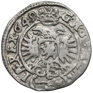 Austria / Czechy, Ferdynand III, 3 krajcary 1649, Jachymov - ekstremalnie rzadkie
