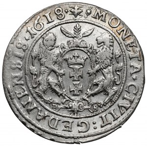Zygmunt III Waza, Ort Gdańsk 1618 - WĄSY - b.rzadki