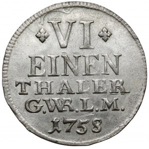 Wied-Runkel, Johann Ludwig Adolph, 1/6 talara 1758