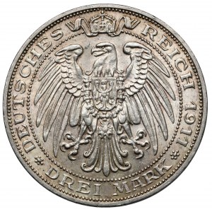 Prusy, 3 marki 1911-A, Berlin - Uniwersytet we Wrocławiu