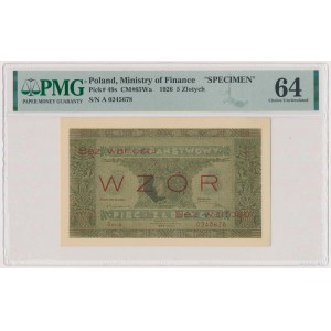 Bilet zdawkowy, 5 złotych 1926 Górnik - WZÓR