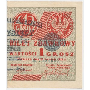 1 grosz 1924 - AO - prawa połowa