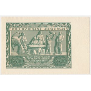 50 złotych 1936 Dąbrowski - AM - awers bez druku głównego