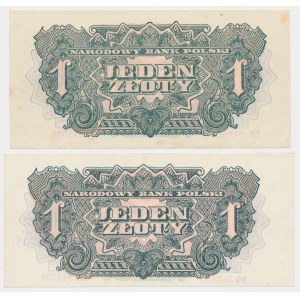 1 złoty 1944 ...owym - EO i EY (2szt)