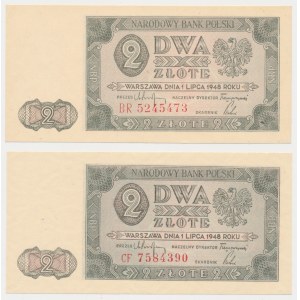 2 złote 1948 - BR i CF (2szt)