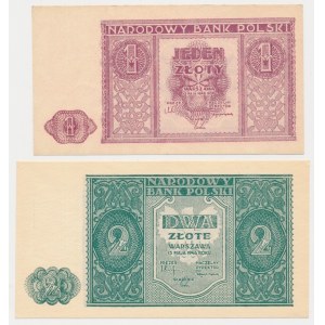 1 i 2 złote 1946 - zestaw (2szt)