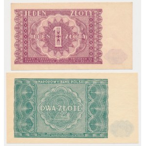 1 i 2 złote 1946 - zestaw (2szt)