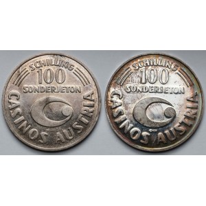 Austria, Kasyno, 100 schilling - Sonderjeton, zestaw (2szt)