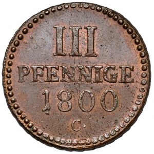Saksonia, Friedrich August III, 3 fenigi 1800-C