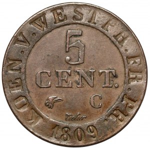 Westphalia, Hieronim Bonaparte, 5 centimes 1809-C, Clausthal