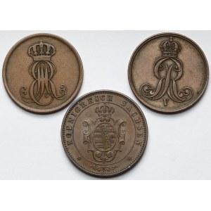 Niemcy, 2-5 fenigów 1850-1862 - zestaw (3szt)