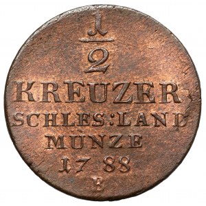 Śląsk, Fryderyk Wilhelm II, 1/2 krajcara 1788-B, Wrocław - piękny